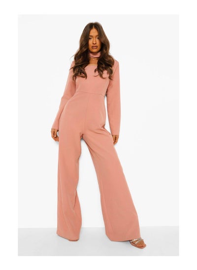 Buy High Neck Cut Out Wide Leg Jumpsuit in UAE