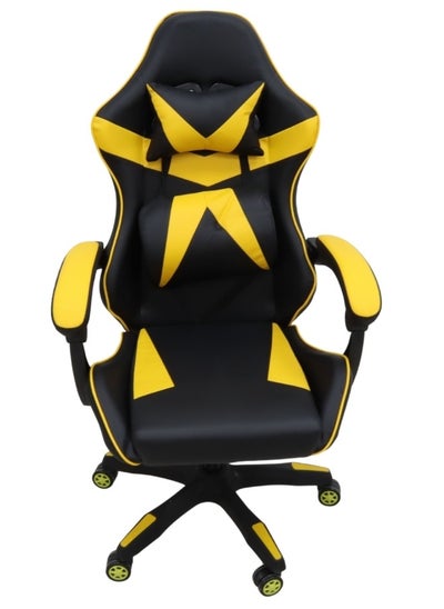 Buy Adjustable Gaming Chair with Armrest and Head Support Pillow, Office Chair with Adjustable Armrests, 360 Degree Rotatable Seat and Chair, 50X60X120cm in Saudi Arabia