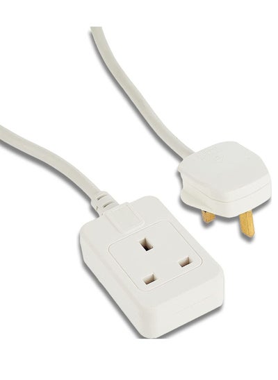 Buy Brennenstuhl 3m Extension cable for indoor use perfect for home and office with 13A BS plug, White in UAE