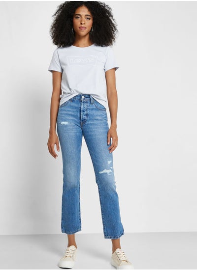 Buy Ripped Straight Jeans in Saudi Arabia