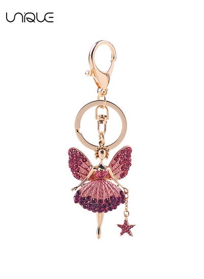 Buy 1PCS Rhinestone Butterfly Wing Fairy Keychain Dancing Ballet Sparkling Crystal Keyring Pendant Women Key Chain Decoration in A Box for Bag Purse Wallet Handbags Backpack in Saudi Arabia