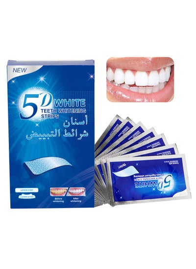 Buy 5D White Teeth Whitening Strips Advanced Fast Effective 3 Days Significant Whitening Portable Comfortable Easy to Use 7Pcs/Pack in Saudi Arabia