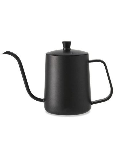 Buy 600ml Stainless Steel Drip Coffee Pot with Lid (Black) in UAE