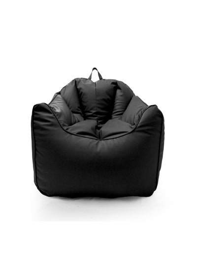 Buy Faux Leather Single Sofa Couch Bean Bag Black in UAE