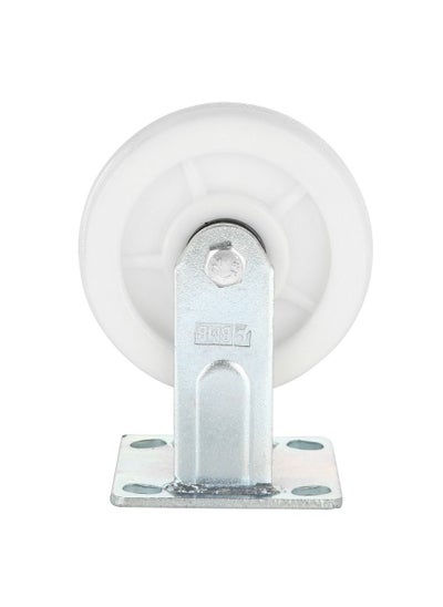 Buy Heavy Duty White PP  Plate Rigid Caster 4 Inch  With Double Ball Bearing  Steel Fixture 5.5MM 4 Inch x2 in Saudi Arabia