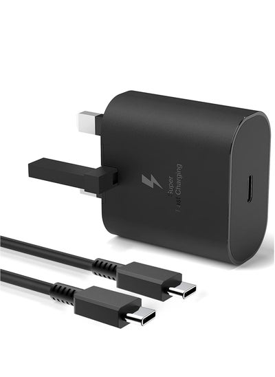 Buy Fast Charger for Samsung Galaxy Charger Head with Charging Cable 25 watts, S23 Ultra S23 Plus S23 S23 S22 Ultra S22 S21 Ultra S21 S21 A54 A53 A52 A32-25W with Type-C Cable in Saudi Arabia