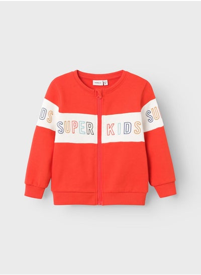 Buy Kids Text Print Cardigan in UAE