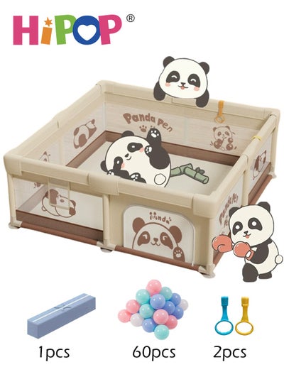 Buy Baby Playpen with Safety Fence 150*180cm,Household Climbing Mat with 60 Sea Balls,Indoor Play Game Fence in UAE