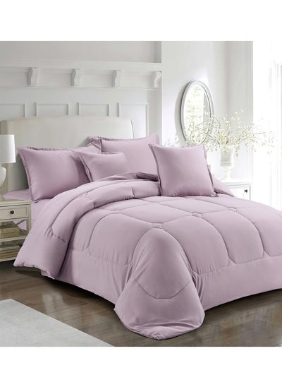 Buy 4Piece Single Size 160x210Cm Comforter Set Medium Filling Bedding Set For All Season Includes 1Comforter 1Bedsheet 1Pillow Shams And 1Cushion Cases in Saudi Arabia