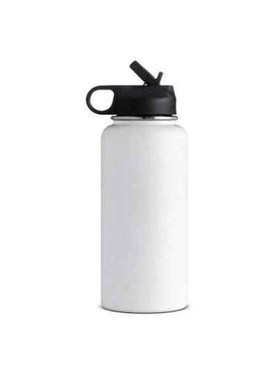 اشتري Water Bottle 946 ml (32 oz) with Flex Straw Cap - Vacuum Insulated Stainless Steel Water Bottle Flask - BPA-Free - Wide Mouth في السعودية