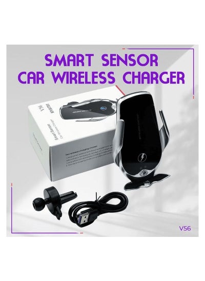 Buy Smart Sensor Car Wireless Charger AC Vent Phone Holder 15W For  All Mobiles With Magnetic Connectors Sensor Open Automatic Locking Holder V56 in Saudi Arabia