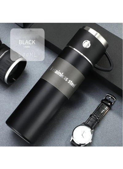 Buy Stainless Steel Insulated Water Bottle - Vacuum Flask with Portable Thermal Mug for Outdoor Hydration Reusable and Travel-Friendly Black in Saudi Arabia