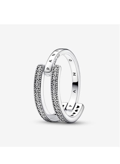 Buy Pandora Signature Logo & Pavé Double Circle Ring in Saudi Arabia