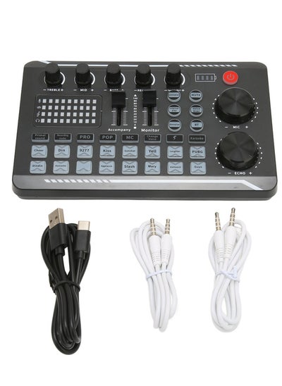 اشتري Sound Mixer Multiple Sound Effects Voice Change Live Broadcast Sound Card for Podcast Recording Streaming Home KTV في السعودية