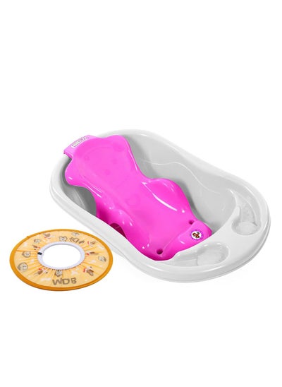 اشتري Sunbaby Buy 2 Get 1 (Sunbaby Splash Bathtub, Baby Sling with Powder Puff Free) - White/Pink/Orange في الامارات