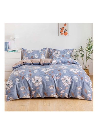 اشتري 4-Piece Single Size Duvet Cover Set Microfibre Horizon 1 Duvet Cover 160x210 cm; 1 Fitted Sheet 120x200x25 cm; 2 Pillow Cover 48x74cm Multicolor في الامارات