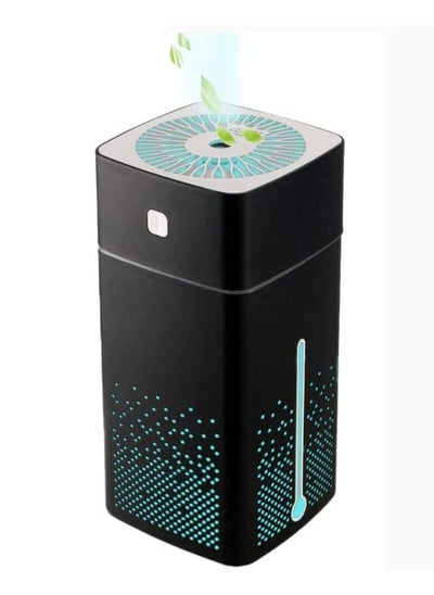 اشتري 1000ml Air Humidifier, USB Large Capacity Silent Cool Mist Humidifier with 7 Colors LED Night Light, Portable Personal Humidifier for Home, Car, Bedroom, Office and Travel (Black) في السعودية