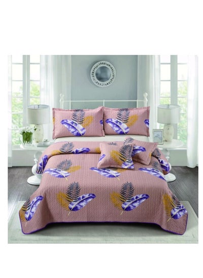 Buy 6 Piece Printed Compressed Comforter/Quilt/Bedspread Set King Size ( Comforter + Fitted Sheet + 2 Small Pillow Cases + 2 Large Pillow Cases) Akaroa in UAE