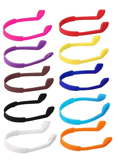 اشتري 10 Pack Silicone Elastic Cord Retainer Strap Band for Sports Eyeglass and Sunglass Eyewear Holder Glasses Head Floater Anti-Slip Rope String Men Women Kids في السعودية
