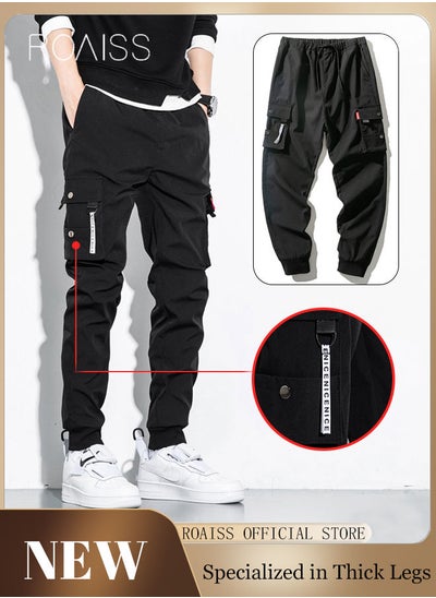 Buy Men's Cargo Pants Casual Pants Loose Fit Ankle-Tied with Elastic Drawstring Suitable for Various Body Types Casual and Trendy in UAE