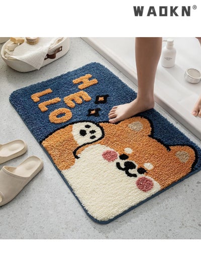 Buy Bathroom Rug Ultra Soft Microfiber Bathroom Mats Extra Absorbent Bath Rugs Machine Washable/Dry, Non-Slip Bathroom Carpet for Tub Bathroom and Shower Anti-slip bath mat（50*80 cm） in Saudi Arabia