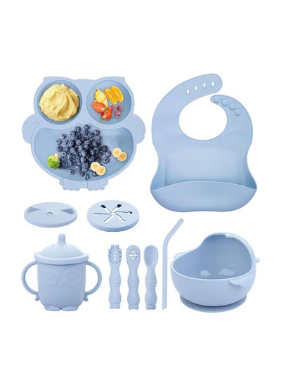 Buy Baby Feeding Set,Baby Tableware Set With Suction Bowl Divided Plate,Toddler Weaning Set For Babies, Toddler And Kids(Blue) in Saudi Arabia