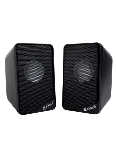 اشتري Kisonli KS-03 Multi-purpose 2.0 Channel Speaker, High-Quality Sound, USB Connection, Black في مصر