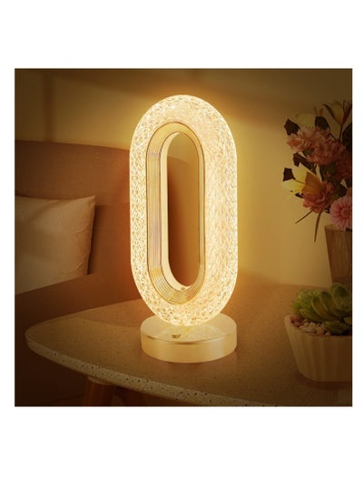 Buy Creativity Crystal Table Lamp with Touch Control, 3 Levels Brightness, Rechargeable USB Small Lamp, Night Light for Bedside, Bedroom, Home, Living, Dining, Aesthetic Decor, Minimalist Gift in UAE