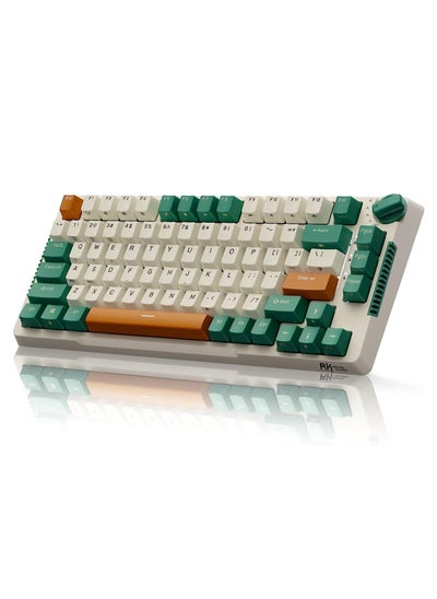 Buy RK ROYAL KLUDGE H81 Wireless Mechanical Keyboard, Green 3 Mode Skycyan Switch in UAE