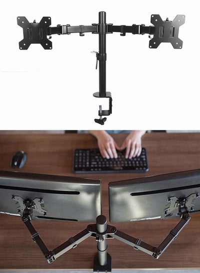 Buy Dual LCD Heavy Duty Adjustable Monitor Desk Mount Stand 13 to 27in Dual Monitor Desk Mount in Saudi Arabia