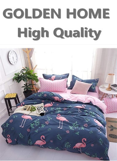 Buy King/queen/single size, striped pattern duvet cover set. 6 Piece set includes 1 Comforter Cover, 1 Fitted Bedsheet, 4 Pillowcases in UAE