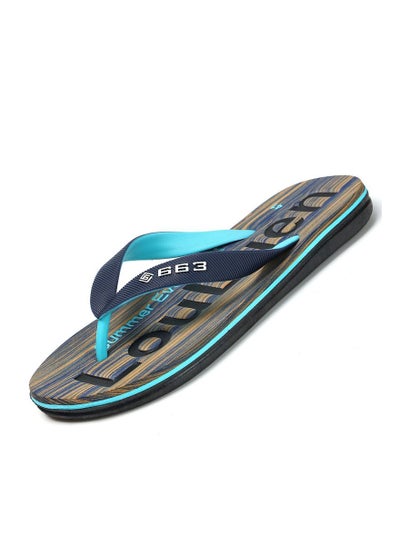 Buy Men's New beach Anti-skid Flip-flops Blue in Saudi Arabia