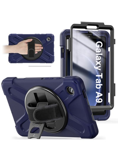 Buy Samsung Galaxy Tab A9 Case 8.7 Inch 2023 SM-X110/X115/X117 for Kids with Screen Protector | Heavy Duty Shockproof Case with Rotating Stand Hand Strap for Galaxy Tab A9 Tablet 2023 in UAE