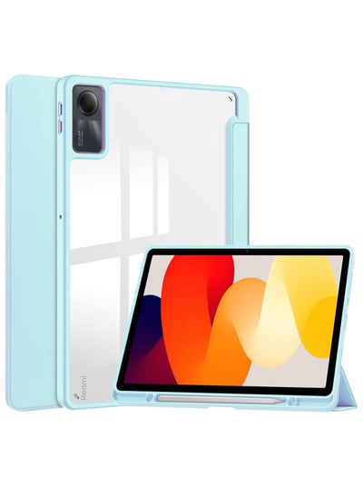 Buy 2023 Released Redmi Pad SE 11" Case, Clear Back Transparent with Pen Holder, Redmi Pad se Cover, Tablet Case with Auto Sleep Function, Trifold Stand, Shockproof, Lightweight (Redmi Pad SE, Blue Sky) in Egypt