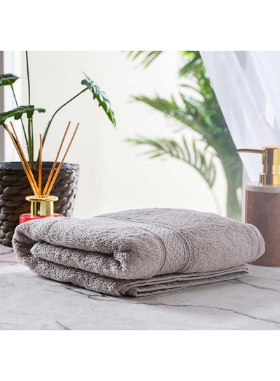 اشتري Organic Cotton Bath Towel 100% Cotton Quick Dry Plush Bath Sheet Ultra Soft Highly Absorbent Daily Usage Towels For Bathroom L 140 x W 70 cm Grey في الامارات