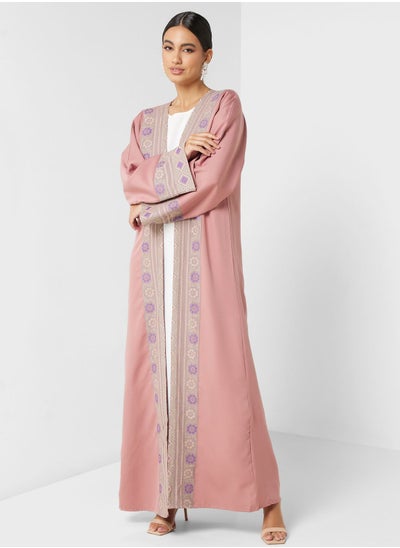 Buy Embroidered Front Slit Abaya in Saudi Arabia