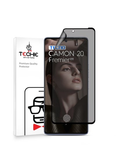 اشتري واقي شاشة Techie Full Cover مضاد للانفجار مصنوع من السيراميك غير اللامع للخصوصية لهاتف Tecno Camon 20 Premier في السعودية