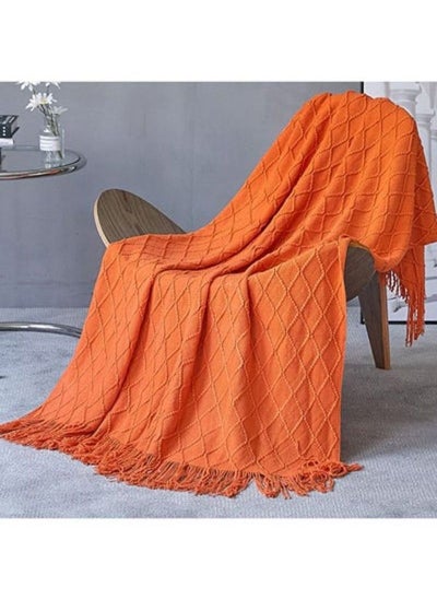 Buy Tassel Design Knitted Soft Warm Sofa Blanket For Nap 127x175cm in Saudi Arabia