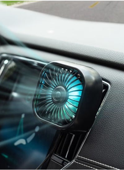 Buy Car Air Vent USB Fan Auto Cooling Fan With Colorful Light in Saudi Arabia