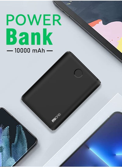 Buy Power Bank 10000mAh Fast Charging Portable Wireless USB-A USB-C Output Black in Saudi Arabia