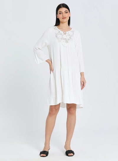 Buy Zabaione Women's Dress , White in UAE