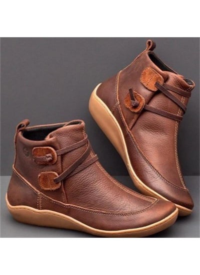 Buy Womens Flat Bottom Martin Boots Autumn 2023Light brown Light brown in Saudi Arabia