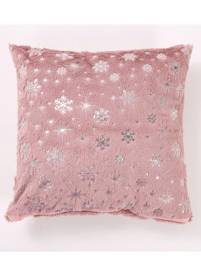 Buy 2pcs Snowflake Merry Christmas Printed Pillow 43x43 centimeter in UAE