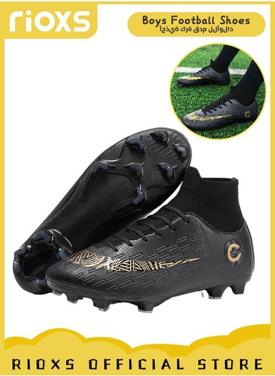 Buy Men's Soccer Shoes Professional Competition Football Boots Training Boy's Outdoor Non-Slip Sneakers For Kids Lightweight Teenagers Adults in Saudi Arabia