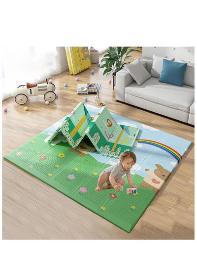 Buy Baby Play Mat, Foldable Crawling Carpet Puzzle Mat, Educational Kids Activity Rug Blanket Floor Games Toys 200 * 180 * 1cm (Green) in Saudi Arabia