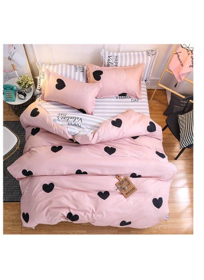 Buy 6Pcs Bedding Set Solid Color Luxury Bedding Duvet Cover Set King Size Bed Set King Size Set PINK in UAE