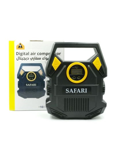 اشتري منفاخ إطارات السيارة منفاخ هواء محمول مع مقياس ضغط رقمي 120 PSI 12 V DC مع 3 محولات فوهة للإطارات - Safari في السعودية