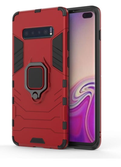 اشتري For Samsung Galaxy S10 plus Ring Stand Back Protective Phone Cover Housing Red في السعودية