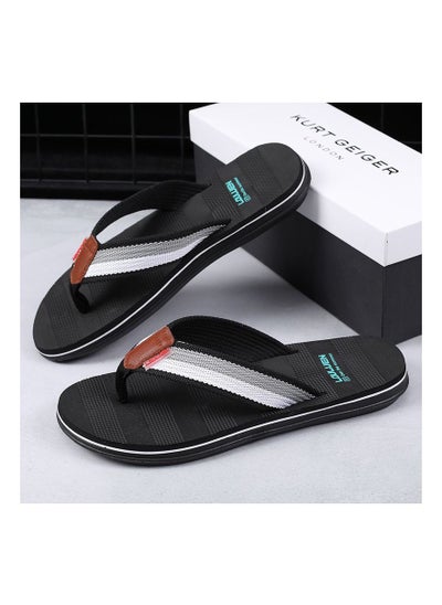 Buy Men New Non Slip Clip Foot Flip-flops Casual Beach Slippers Black in Saudi Arabia