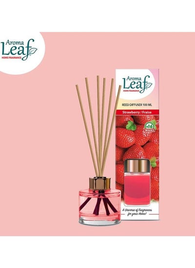 Buy Aroma Leaf  Home Perfume Sticks Home Fragrance Air Freshener Strawberry Reed Diffuser 100 ml in Saudi Arabia